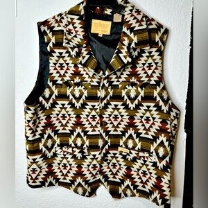 Tan Aztec Wool Vest by Powder River Outfitters